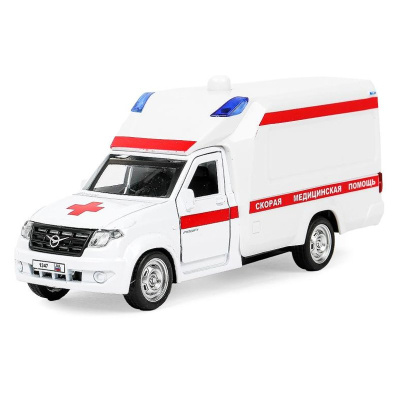 Машинка металлическая УАЗ Профи Скорая помощь Технопарк PROFI-14SLAMB-WH (72) 01